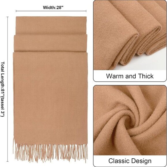 Women’s Pashmina Shawl Wraps 81in Soft Warm Winter Elegant Fashion Accessory - Picture 2 of 7